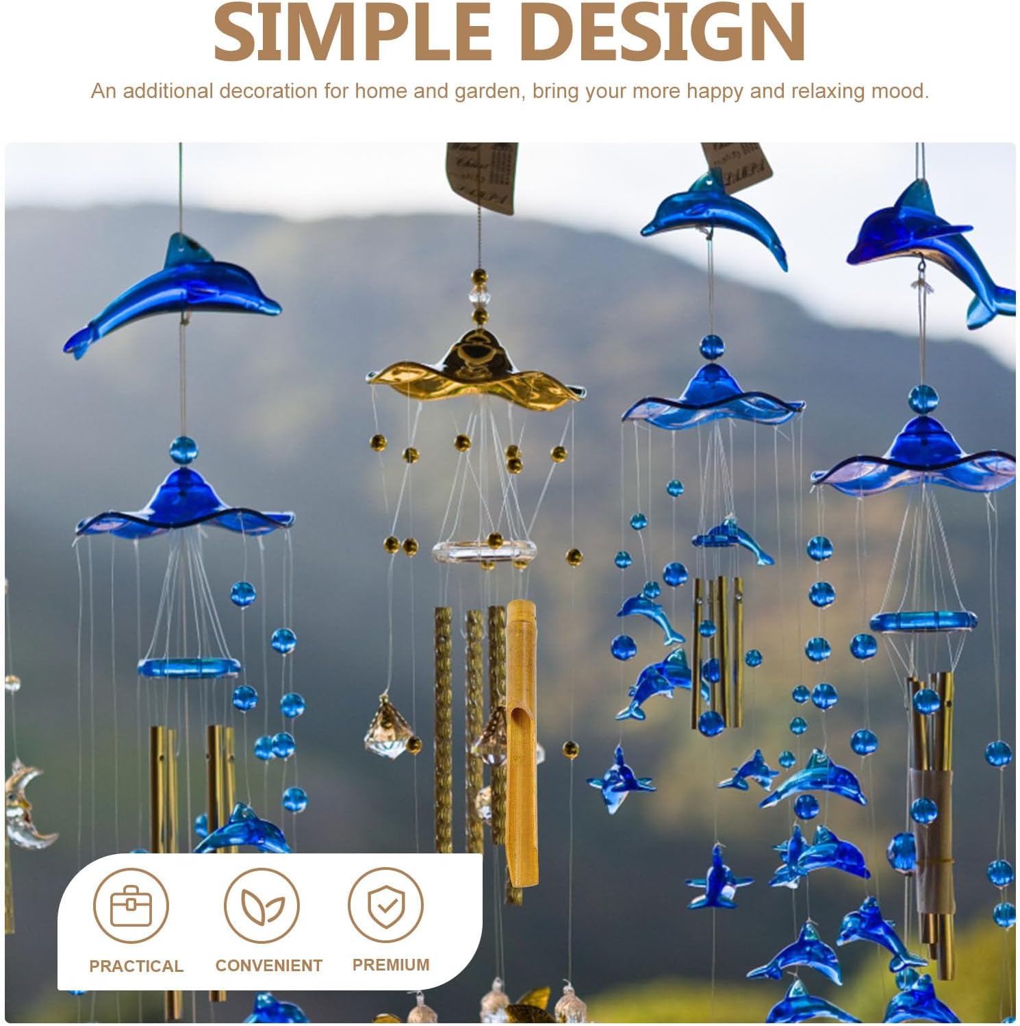 Yardwe 20 piezas de campanillas de viento de bambú, accesorios de música, carillones de viento decorativos, campanillas de viento de bricolaje,