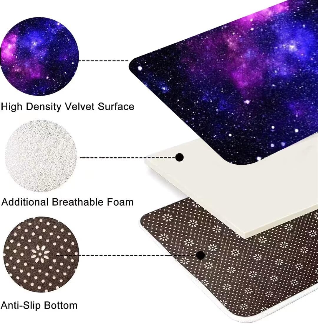 Alfombra grande de galaxia azul y morado con cielo estrellado para dormitorio, sala de estar, comedor, universo, espacio, tapete de juego,