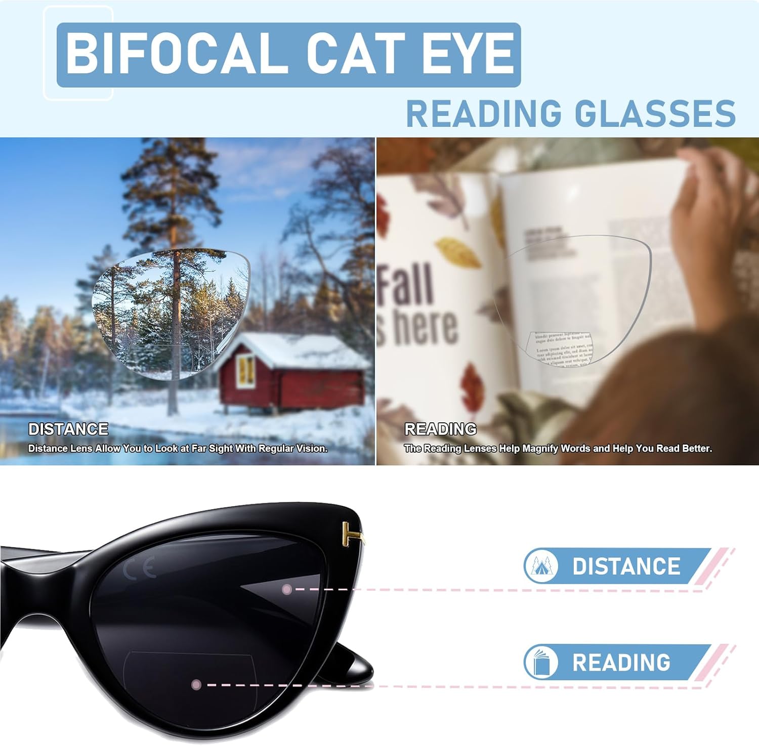 MMOWW Gafas de sol bifocales de lectura para mujer, paquete de 3 lentes de lectura para exteriores