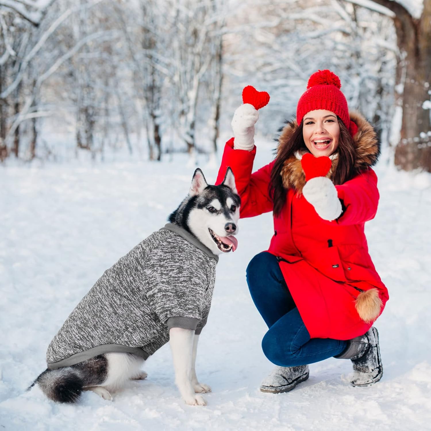 Rypet Paquete de 2 suéteres grandes para perros de invierno, ropa de punto clásica, suave, gruesa, cálida, para perros medianos y grandes