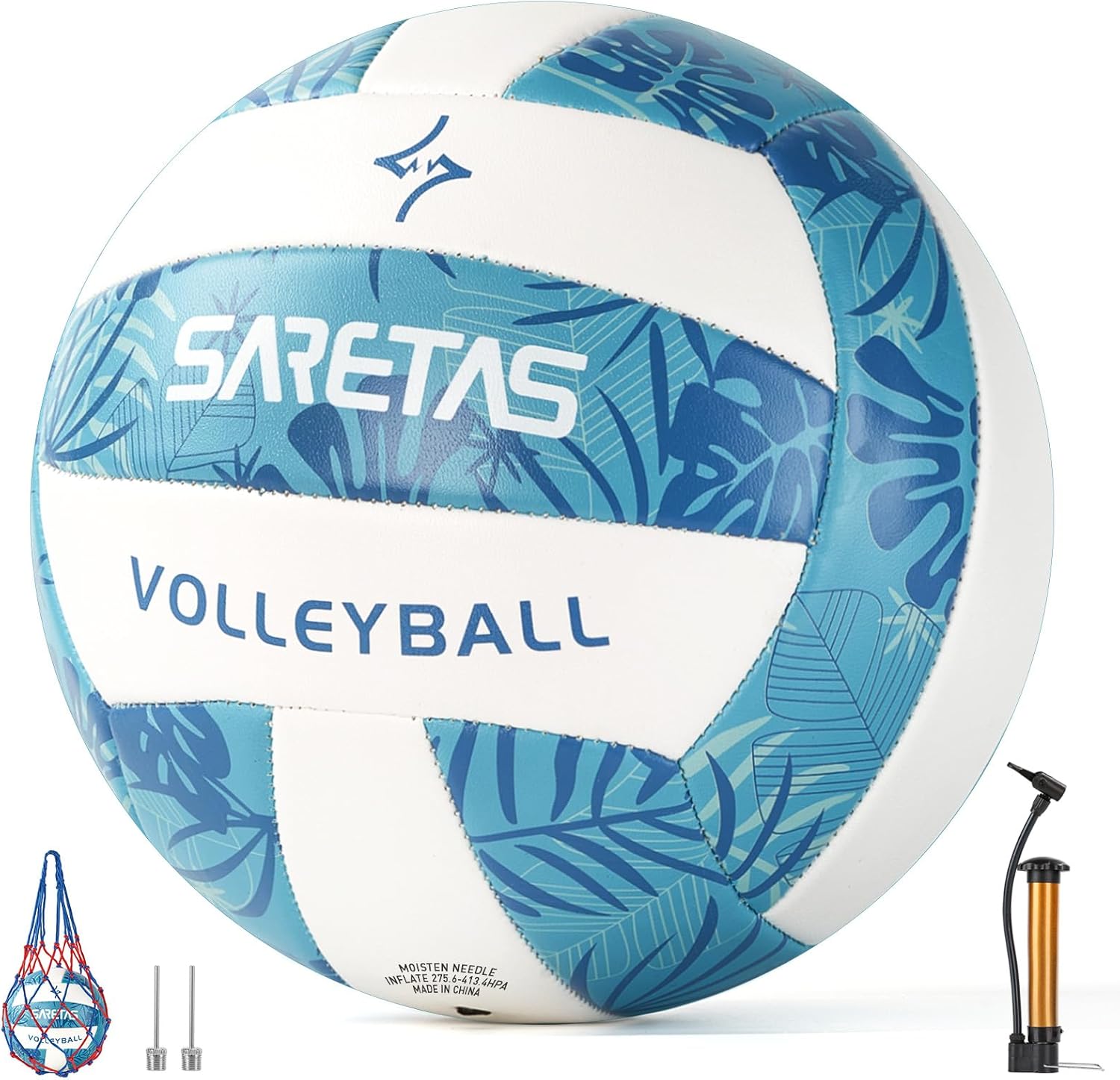 SARETAS Voleibol de voleibol suave de playa, tamaño oficial para escuela, interior, exterior y juego de gimnasio, juego de entrenamiento, juego para