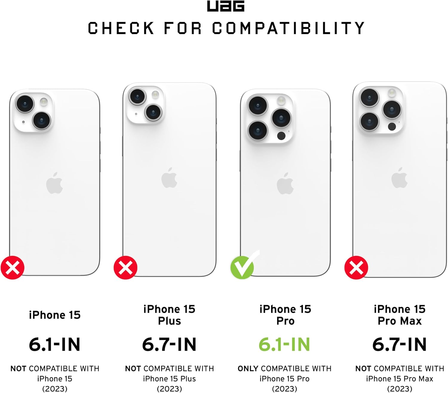 URBAN ARMOR GEAR Funda UAG versión actualizada Compatible con iPhone 15 Pro de 6.1 pulgadas, Essential Armor Olive Drab imán integrado compatible