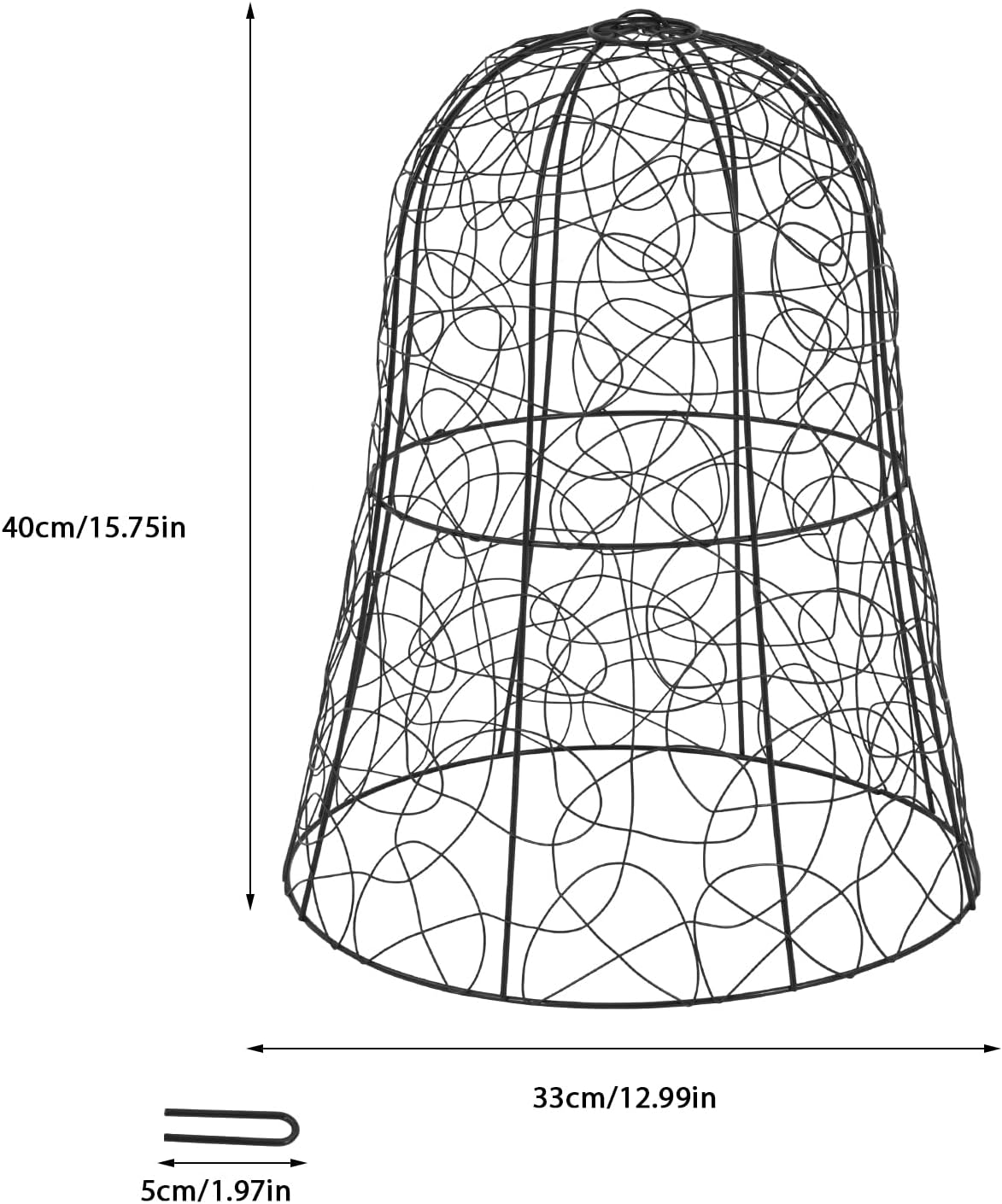 Paquete de 20 Cloches de alambre de pollo para jardín, 12.99 pulgadas de profundidad x 15.75 pulgadas de alto, protectores y cubiertas de plantas,