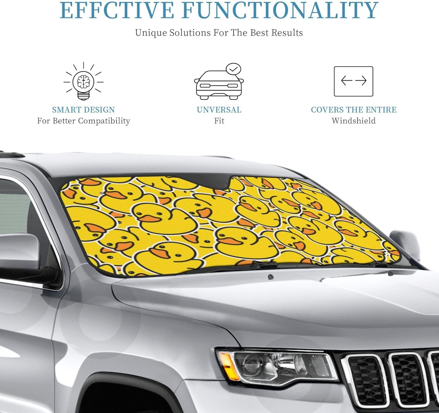 Parasol para parabrisas de automóvil, SUV, camión, lindo pato de goma amarillo para ventana delantera