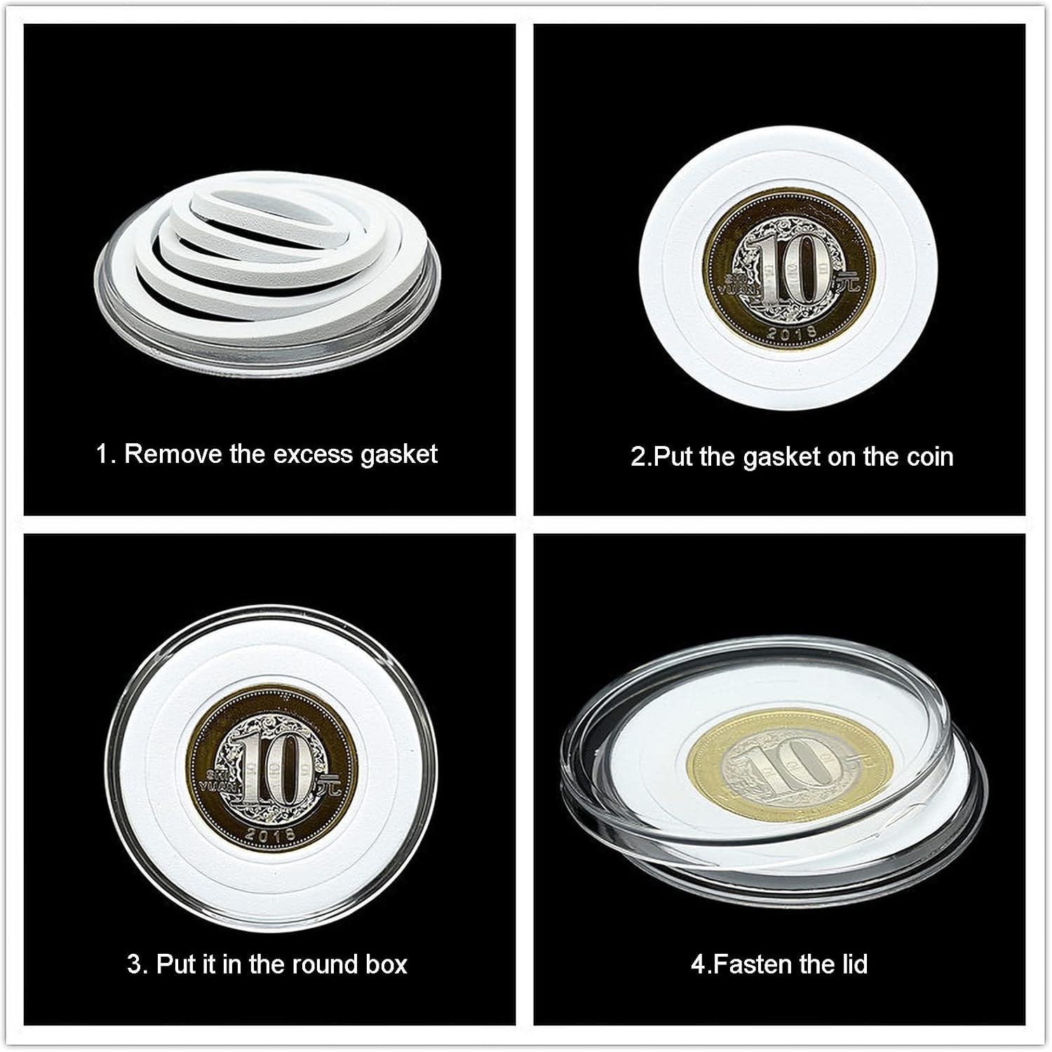 30 unidades de 1.811 in de madera para monedas de 1.81 pulgadas, caja de colección de monedas con cerradura, 6 tamaños (20253035401.811 in)