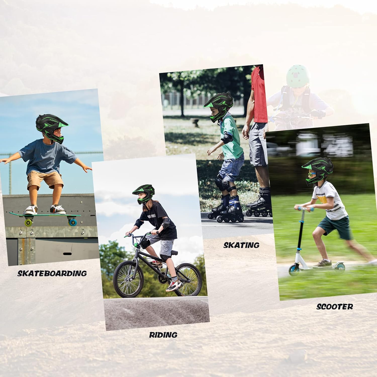 Lixada Casco de ciclismo para niños, casco de ciclismo desmontable ajustable para niños, bicicleta, monopatín, equipo de protección (20.5-22