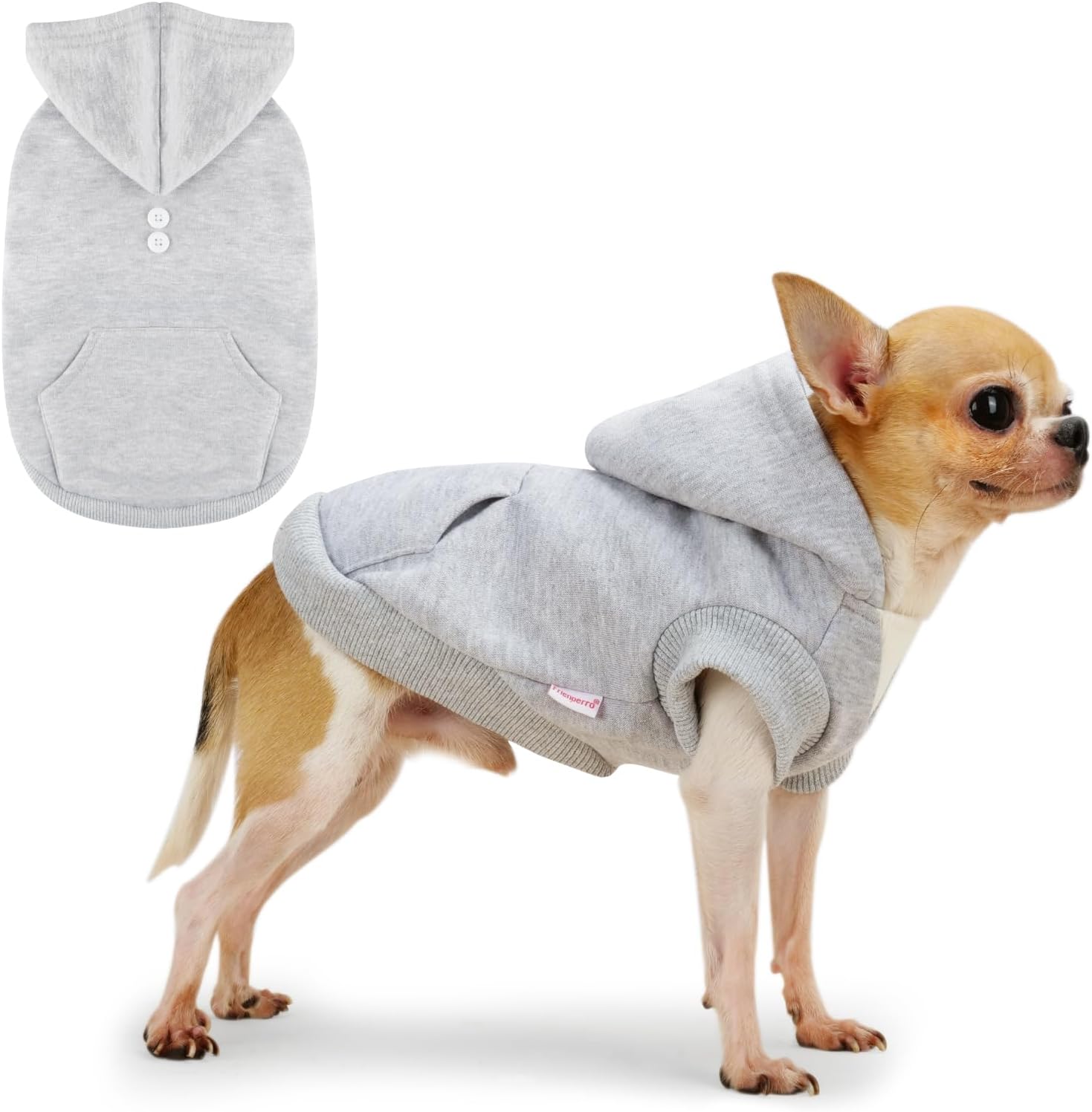 Ropa de Frienperro para perros pequeños, hembra, niño, sudadera con capucha para perro, 100% algodón, ropa de bulldog francés, sudadera de invierno