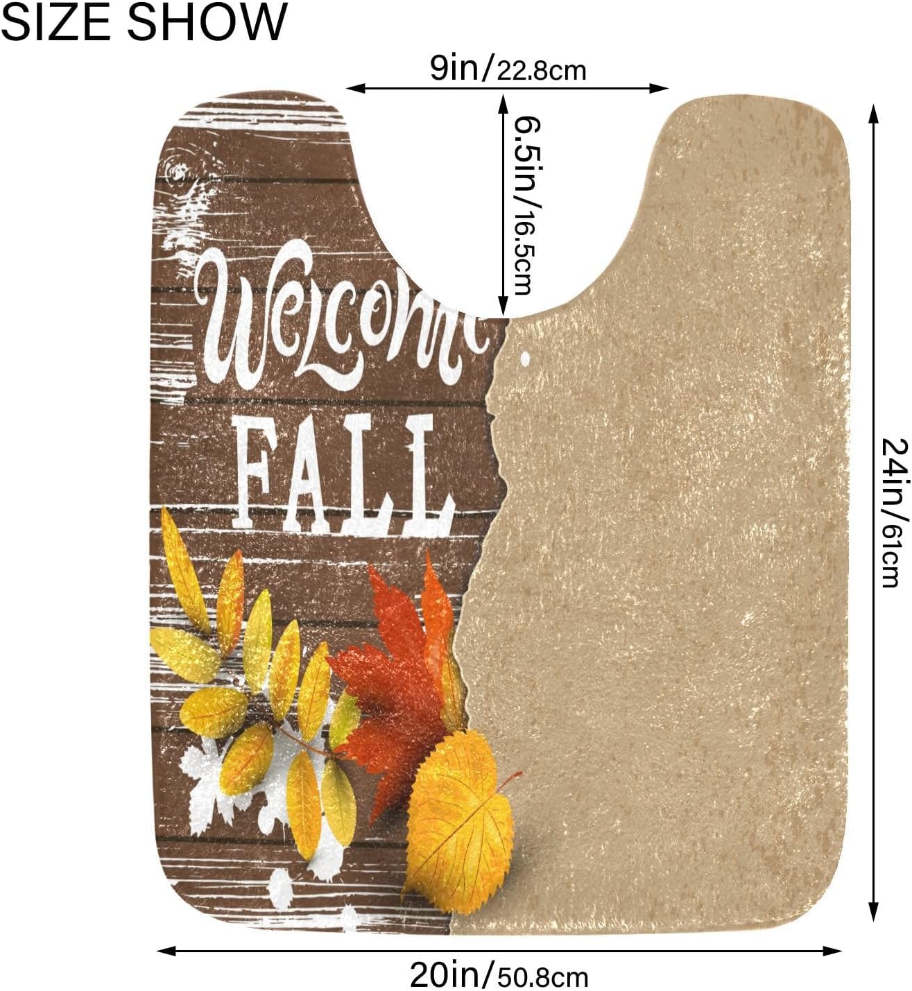 Bathroom Rugs Sets 2 Piece 24×16+24×20 Inch,Soft U-Shaped Contour Toilet Rug Welcome Fall Non-Slip Absorbent Bath Floor Mat Carpet Set Water