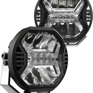 SPL Cubo de luz LED para conducción todoterreno, 3.8 pulgadas, 48 W, 10000 lúmenes, luz de conducción auxiliar con diseño de letra X DRL, barra de SPL Cubo de luz LED para conducción todoterreno, 3.8 pulgadas, 48 W, 10000 lúmenes, luz de conducción auxiliar con diseño de letra X DRL, barra de