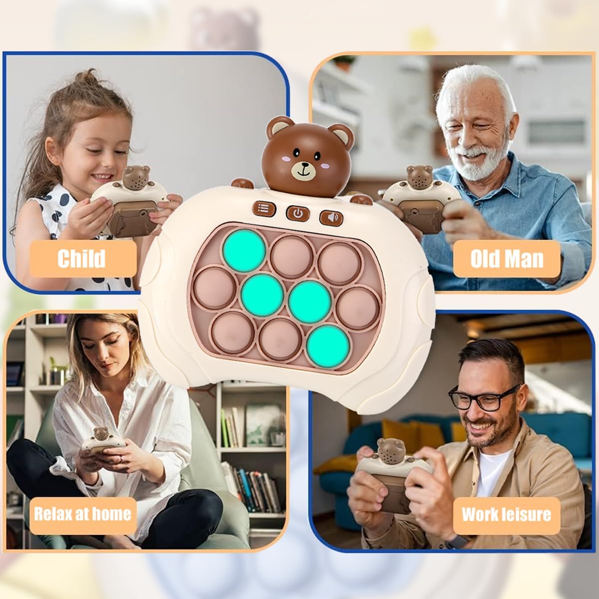 Juego de burbujas de empuje rápido para niños y adultos, mini juego de empuje de velocidad rápida, juguete para aliviar el estrés para niños, niñas,