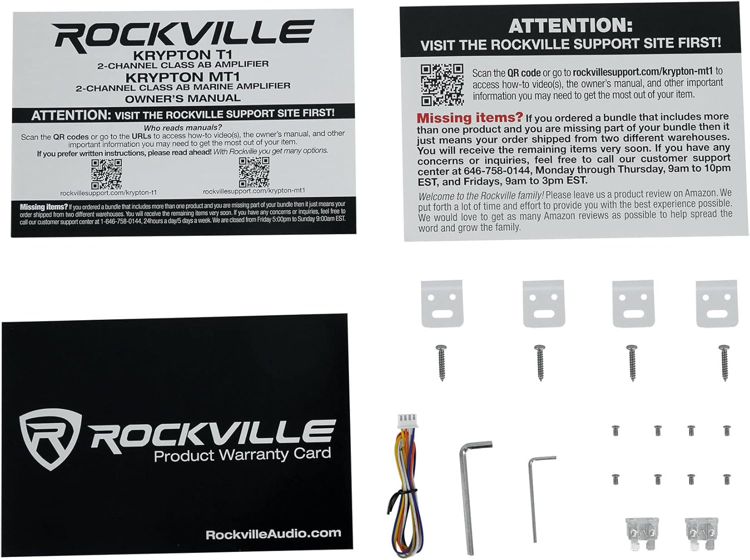 Rockville Krypton MT1 1600w Amplificador de 2 canales marinobarco con medidor de voltios