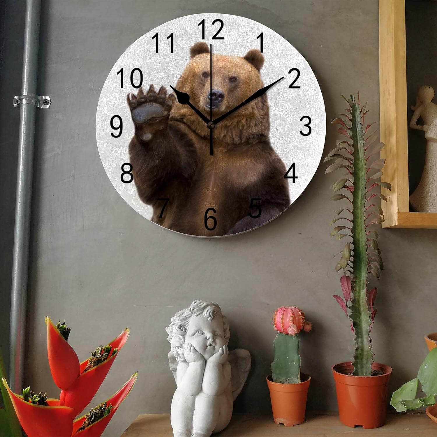 SJJ Reloj de pared moderno y simple para interiores, 10 pulgadas, sin tictac, decorativo, para dormitorio, sala de estar, oficina