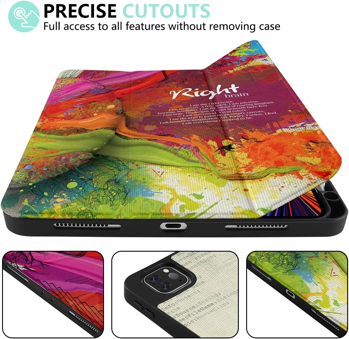MEEgoodo Funda para iPad Pro M2 12.9 de 65433 generación 2022 2021 2020 2018 con soporte para lápices, fundas ligeras para tabletas con carcasa