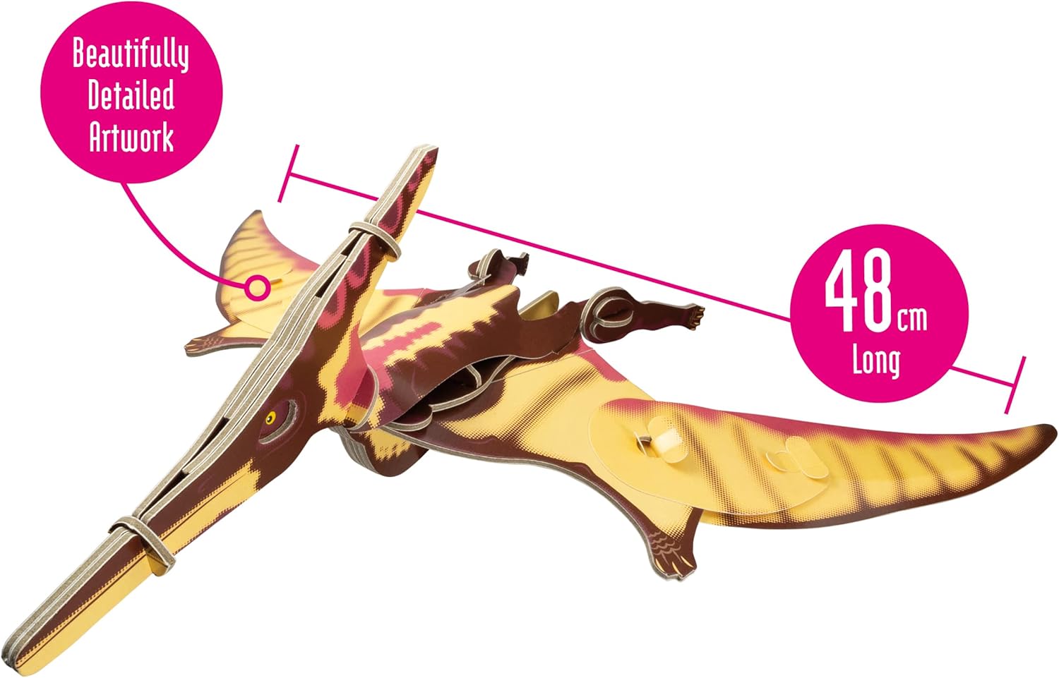 Build Your Own Moving Pteranodon – Acción de ala de aleteo con pestaña de tracción – Kit de manualidades de cartón ecológico – A partir de 8 años