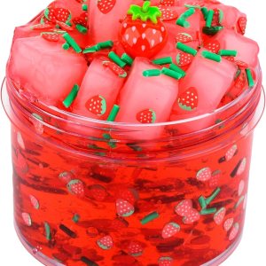Cubo de gelatina roja crujiente, juguete de limo transparente súper suave con bonitos encantos, juguete educativo para aliviar el estrés, regalo de Cubo de gelatina roja crujiente, juguete de limo transparente súper suave con bonitos encantos, juguete educativo para aliviar el estrés, regalo de