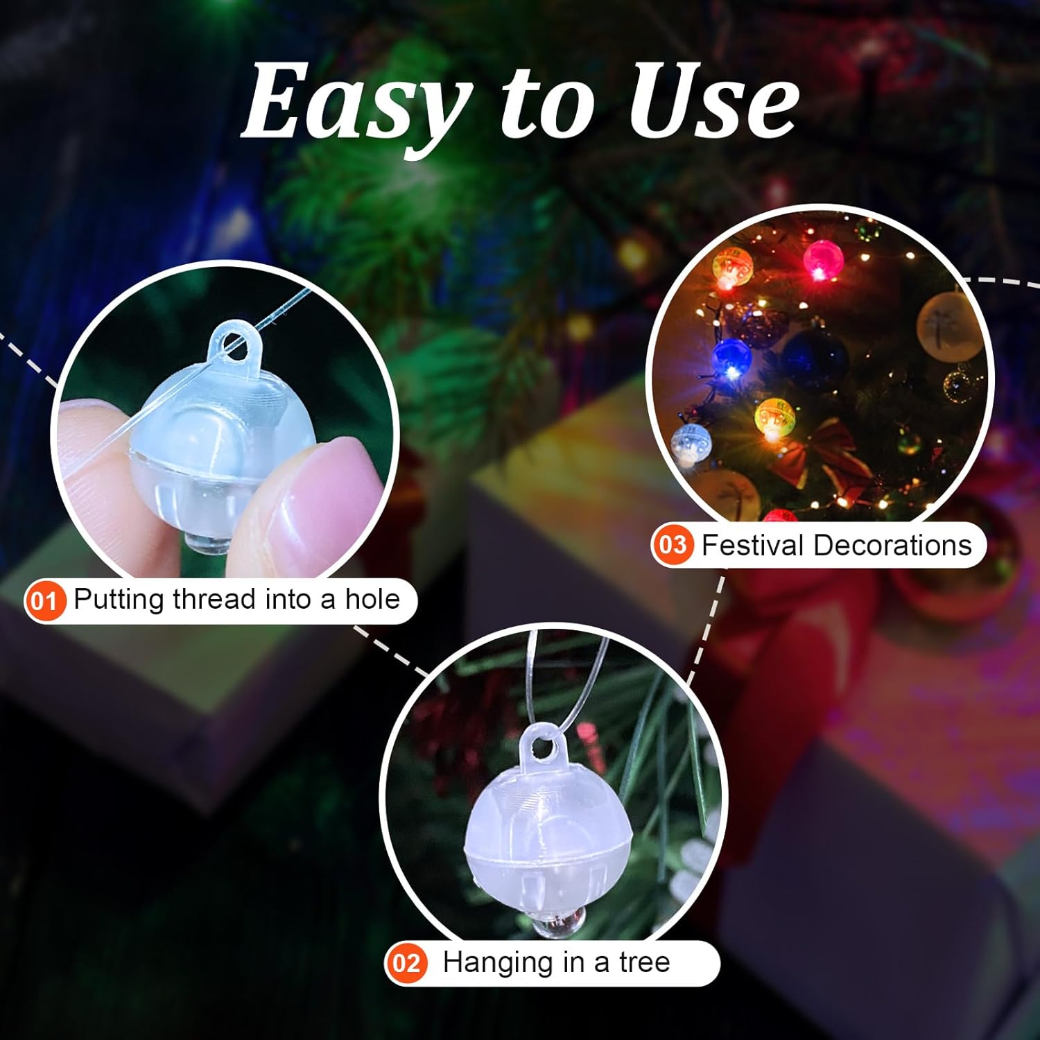 pozzolanas 100 mini luces LED con gancho, luz LED redonda impermeable para decoración de fiestas, luces de fiesta de neón, coloridas