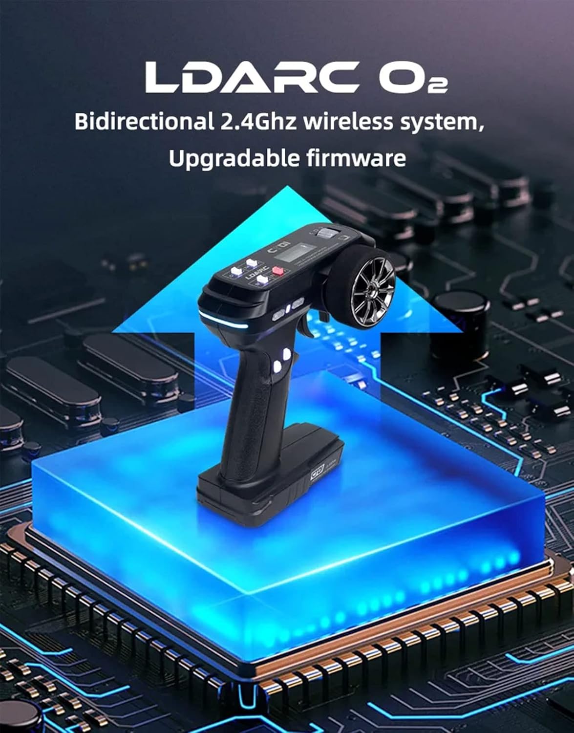 ZKSJ LDARC CT01 2.4G 8CH Transmisor de radio Control remoto Pantalla LCD 1,312.3 ft Rango de señal con receptor RC CR1800 impermeable para
