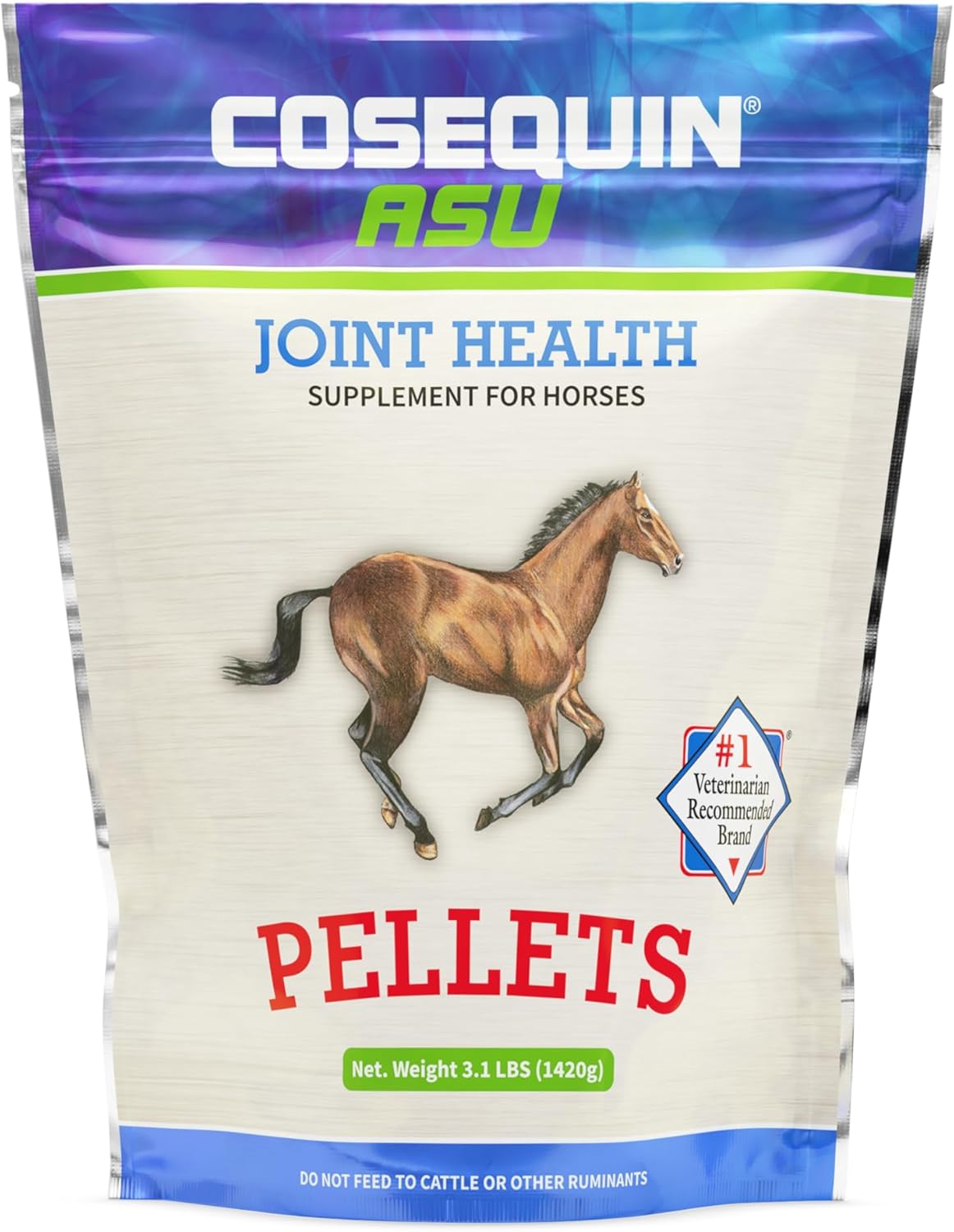 Nutramax Cosequin ASU Pellets Suplemento de salud articular para caballos, pellets con glucosamina y condroitina, 50.09 oz