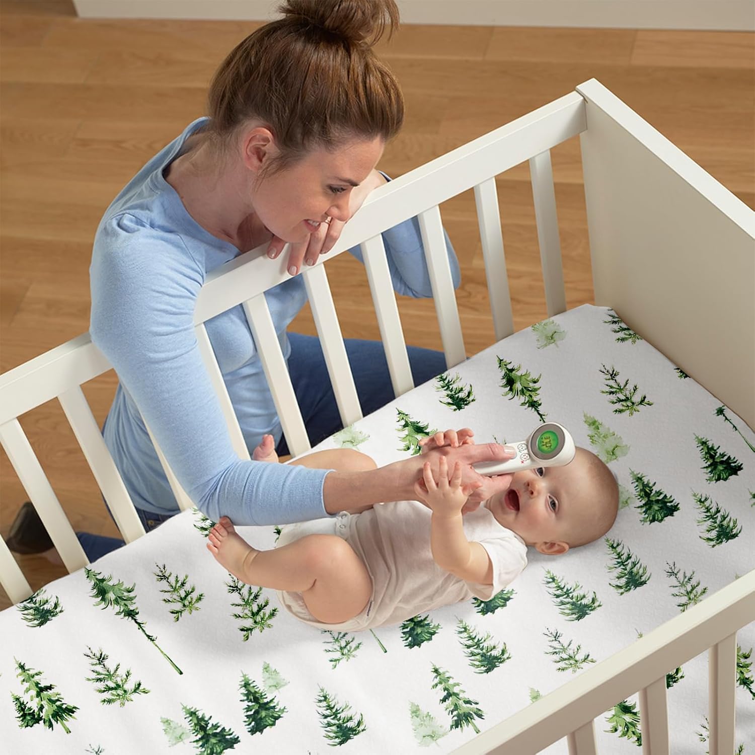 Juego de sábanas ajustables para cuna para bebé juego de ropa de cama personalizado para cuna de 3 piezas con nombre, juego de ropa de cama para