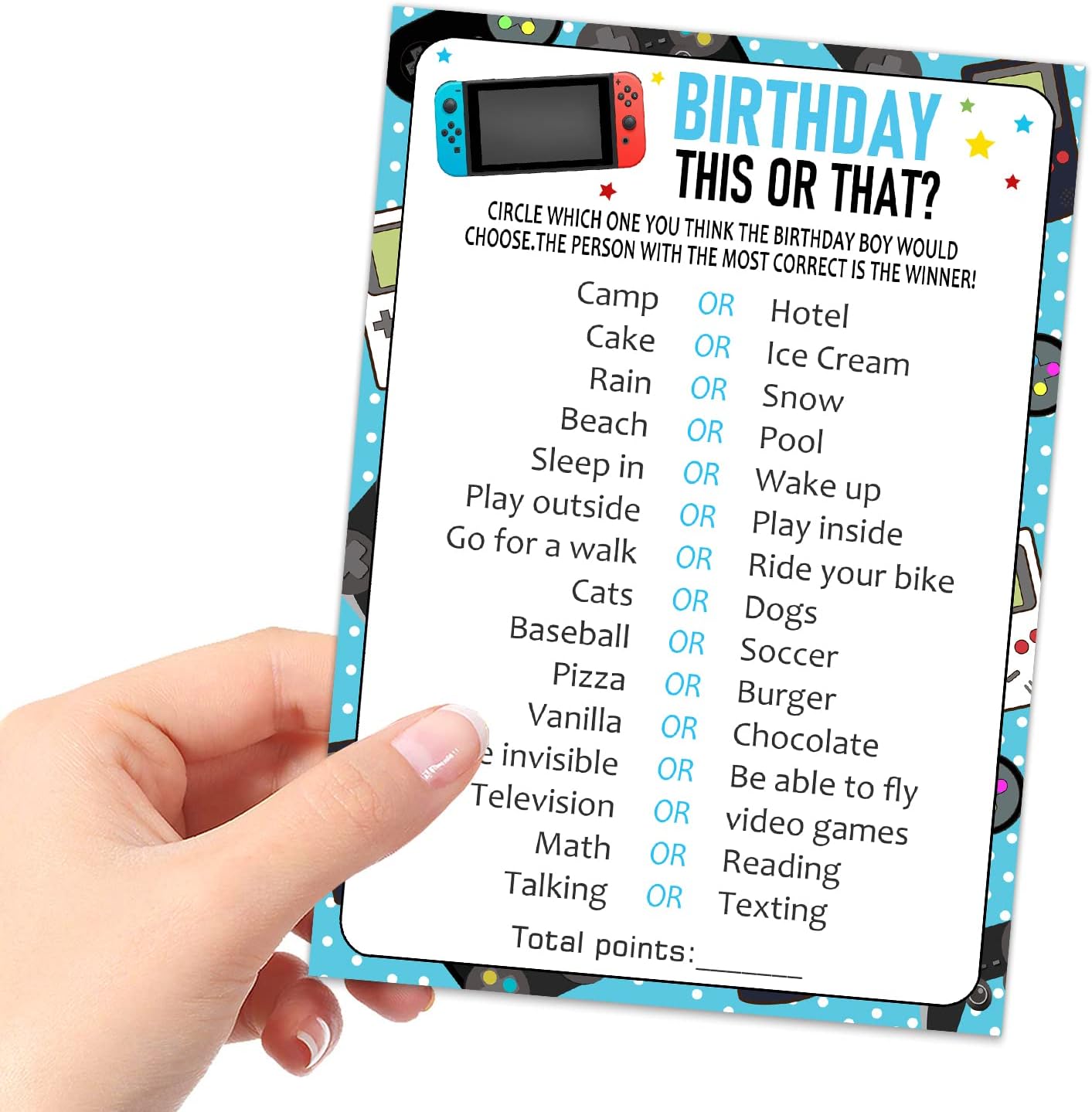 Juego de tarjetas de juego de cumpleaños de 20 años, consola de juegos de actividades para fiesta de cumpleaños de niños, actividades e ideas, para