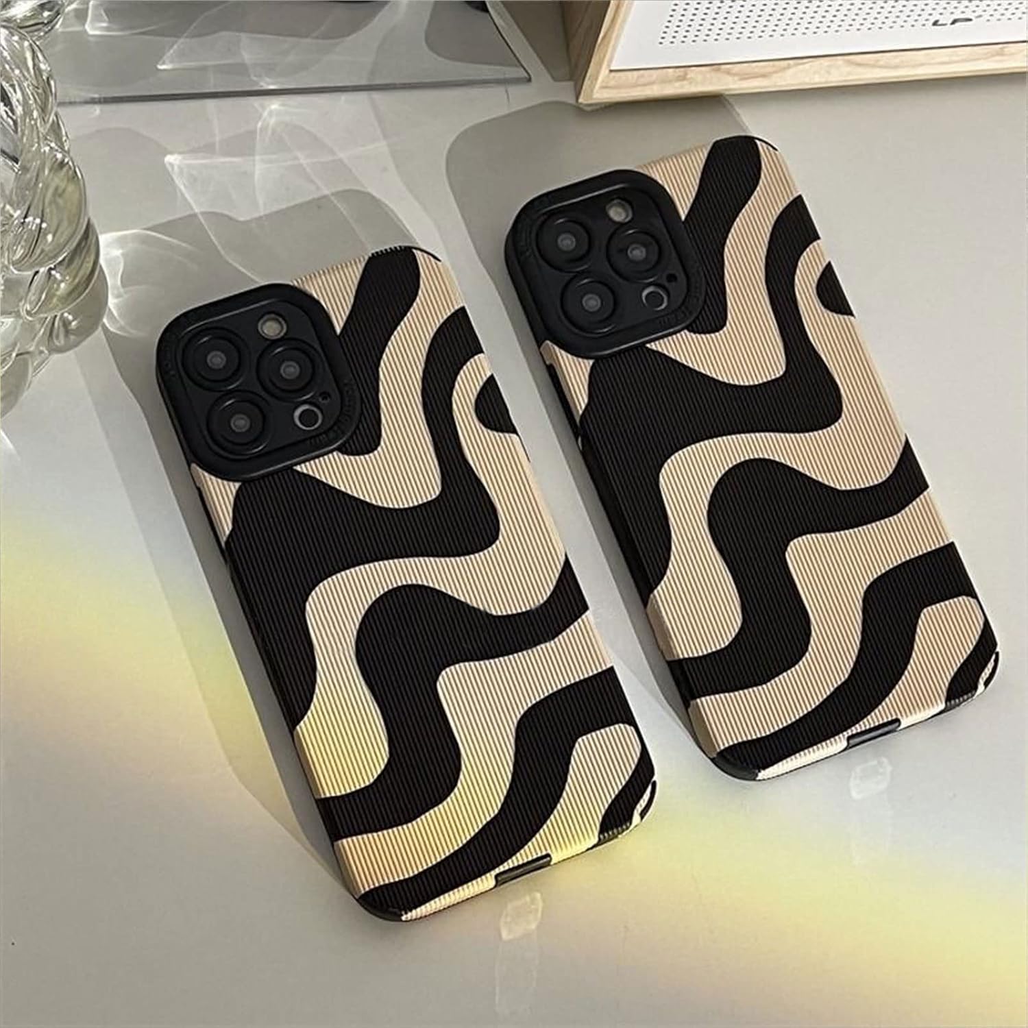 Funda compatible con iPhone 78SE, diseño de rayas de cebra para mujeres y niñas, elegante funda protectora de silicona suave para iPhone 7, 8 y SE,