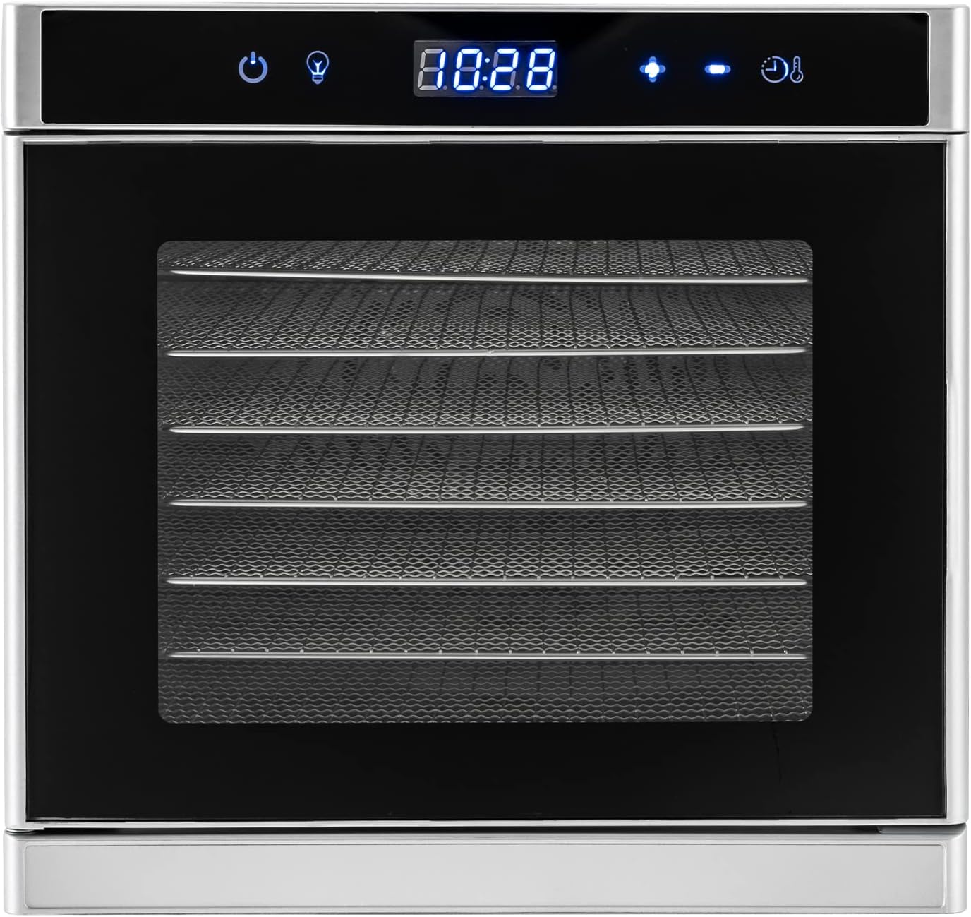 Deshidratador de alimentos de 700 W, máquina deshidratadora de acero inoxidable con temporizador digital ajustable de 24 horas y pantalla LED,