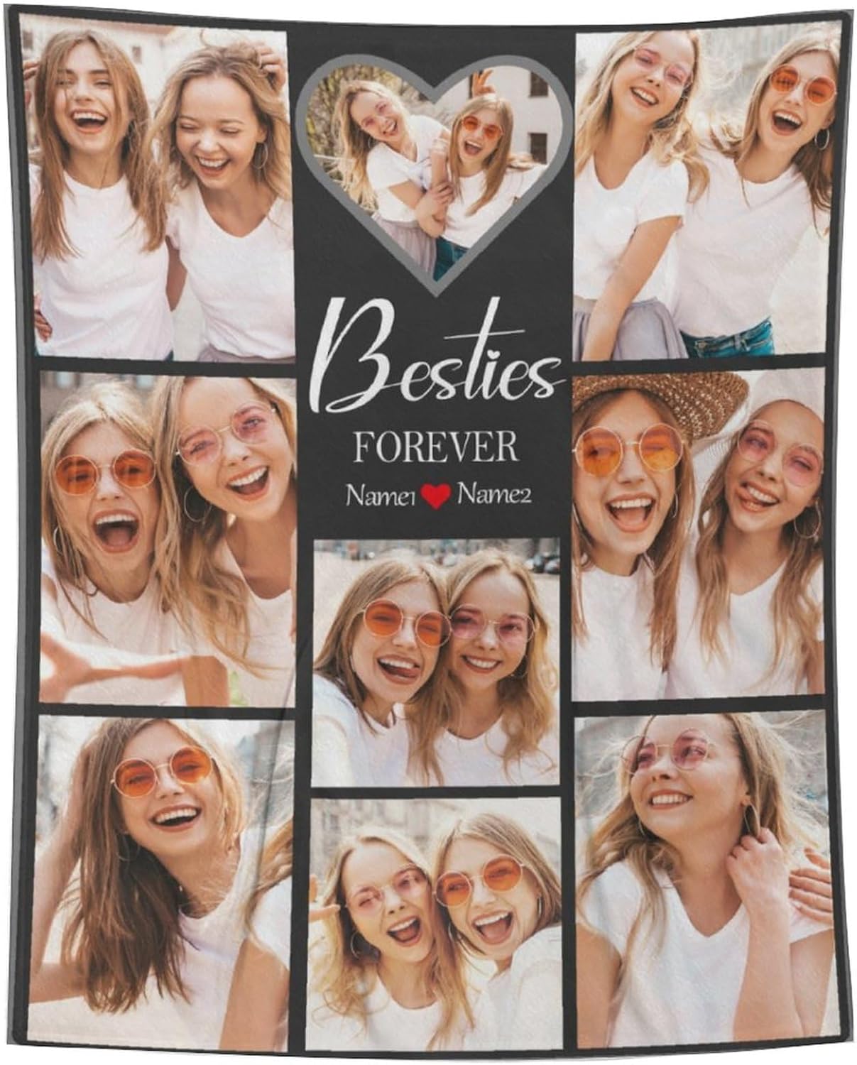 D-Story Manta de fotos personalizada, regalos para amigos, regalos de cumpleaños personalizados para mejores amigas para mujeres, mantas de fotos