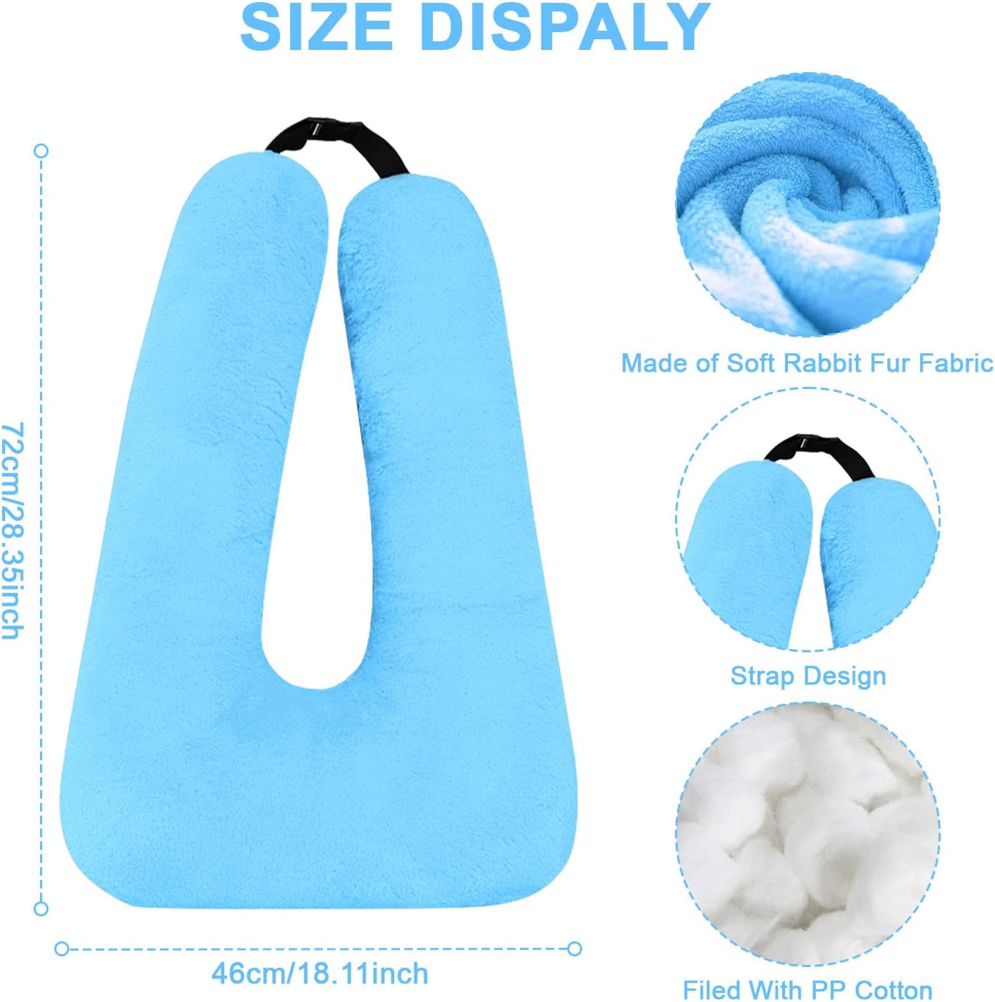 MROUEN Almohada de viaje, almohada de viaje para niños, almohada de sujeción para dormir, almohada extraíble en forma de U para adultos y niños para