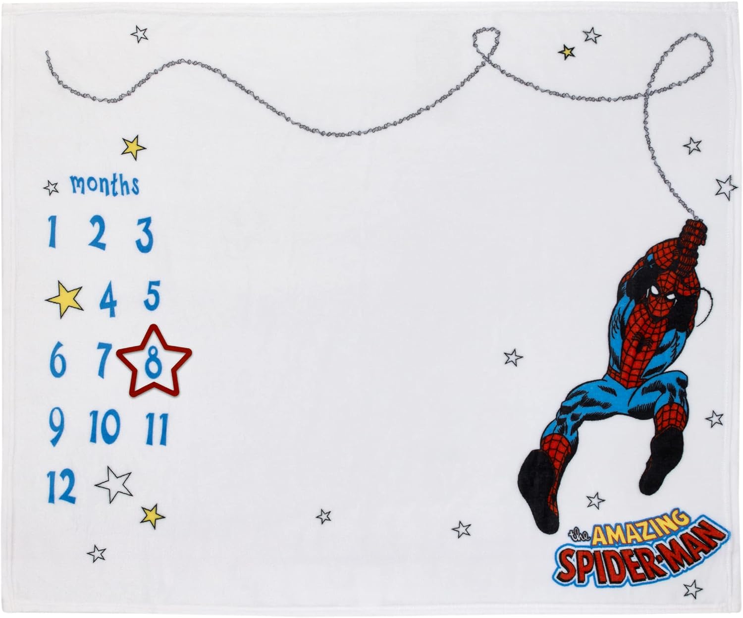 Marvel Amazing Spiderman – Manta de bebé súper suave color rojo, blanco y azul