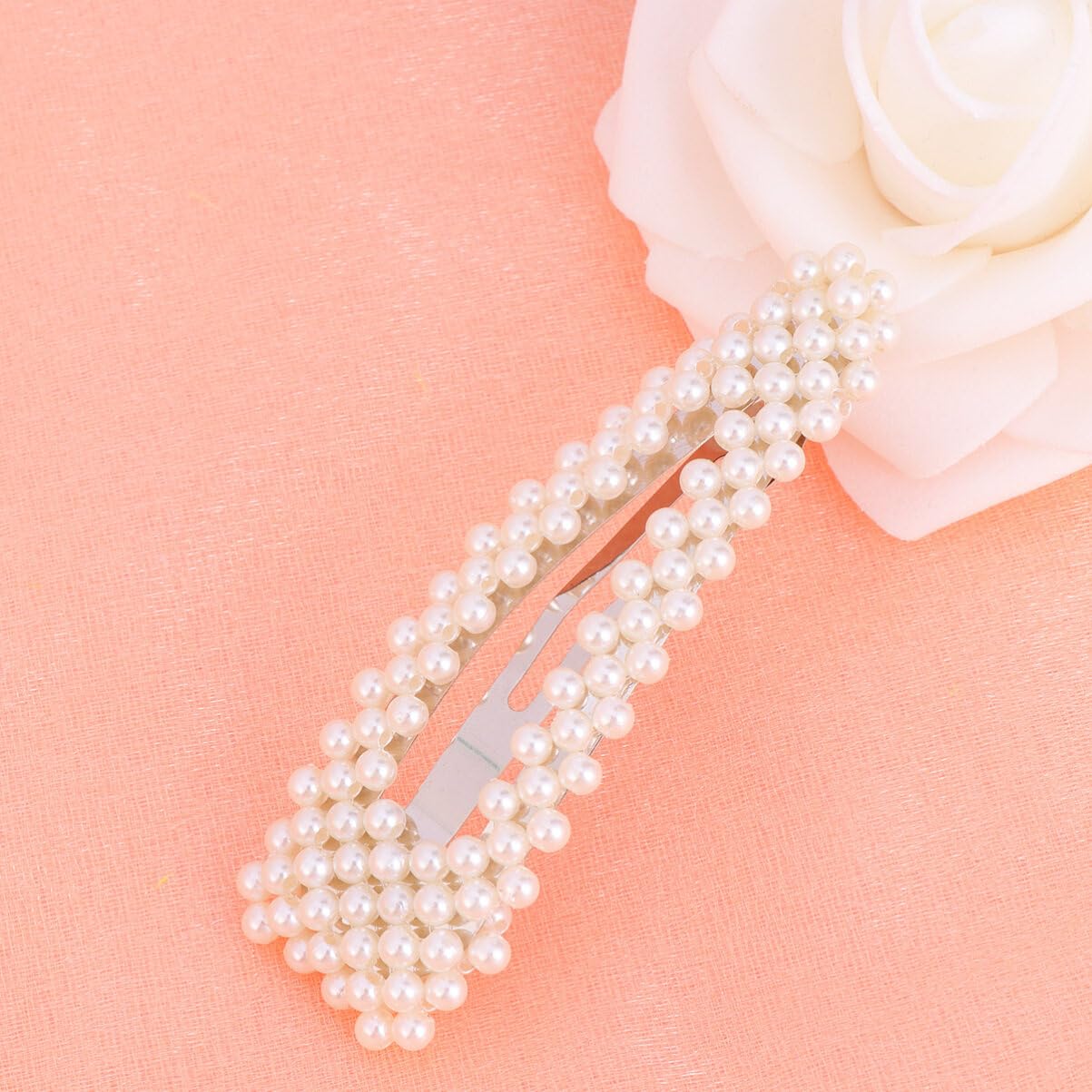 FRCOLOR 2 pasadores para el cabello con brillantes, pinzas para el cabello de perlas, perlas, cuentas de cristal, accesorios para el cabello,