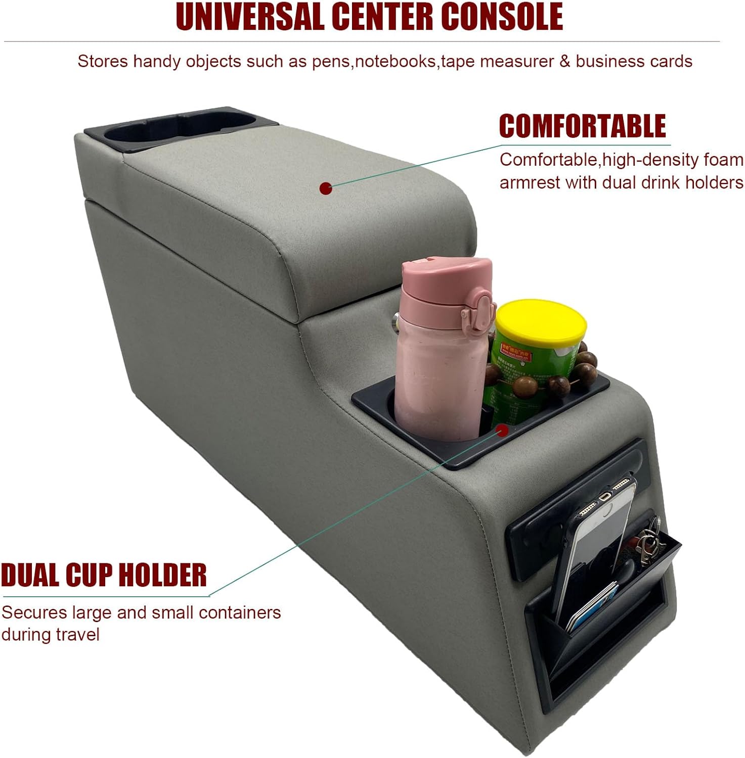 31515 Consola central de bloqueo de lujo compatible con Jeep CJ-5 1976-1983, CJ-7 1976-1986, Wrangler YJ 1987-1995 (gris)