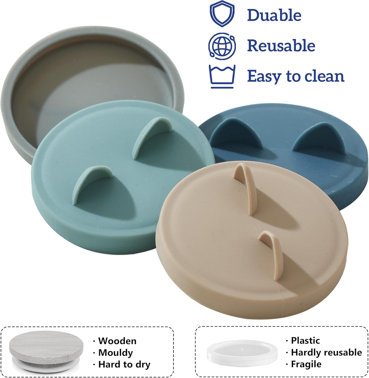OHMO for Oui – Tapas para tarros de yogur  Paquete de 12 tapas Oui para recipiente de yogur Yoplait, cubiertas de silicona selladas a prueba de