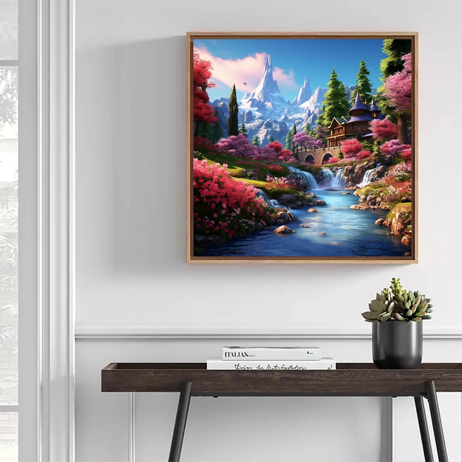 Cuneai – Pintura de diamantes 5D con diseño de montaña nevada, pintura con diamantes, arte de paisaje, bordado de cristal, punto de cruz, taladro