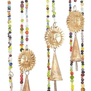 Deco 79 Carillón de viento de metal con cuentas de vidrio y campanas de cono, 7 x 7 x 28 pulgadas, dorado Deco 79 Carillón de viento de metal con cuentas de vidrio y campanas de cono, 7 x 7 x 28 pulgadas, dorado