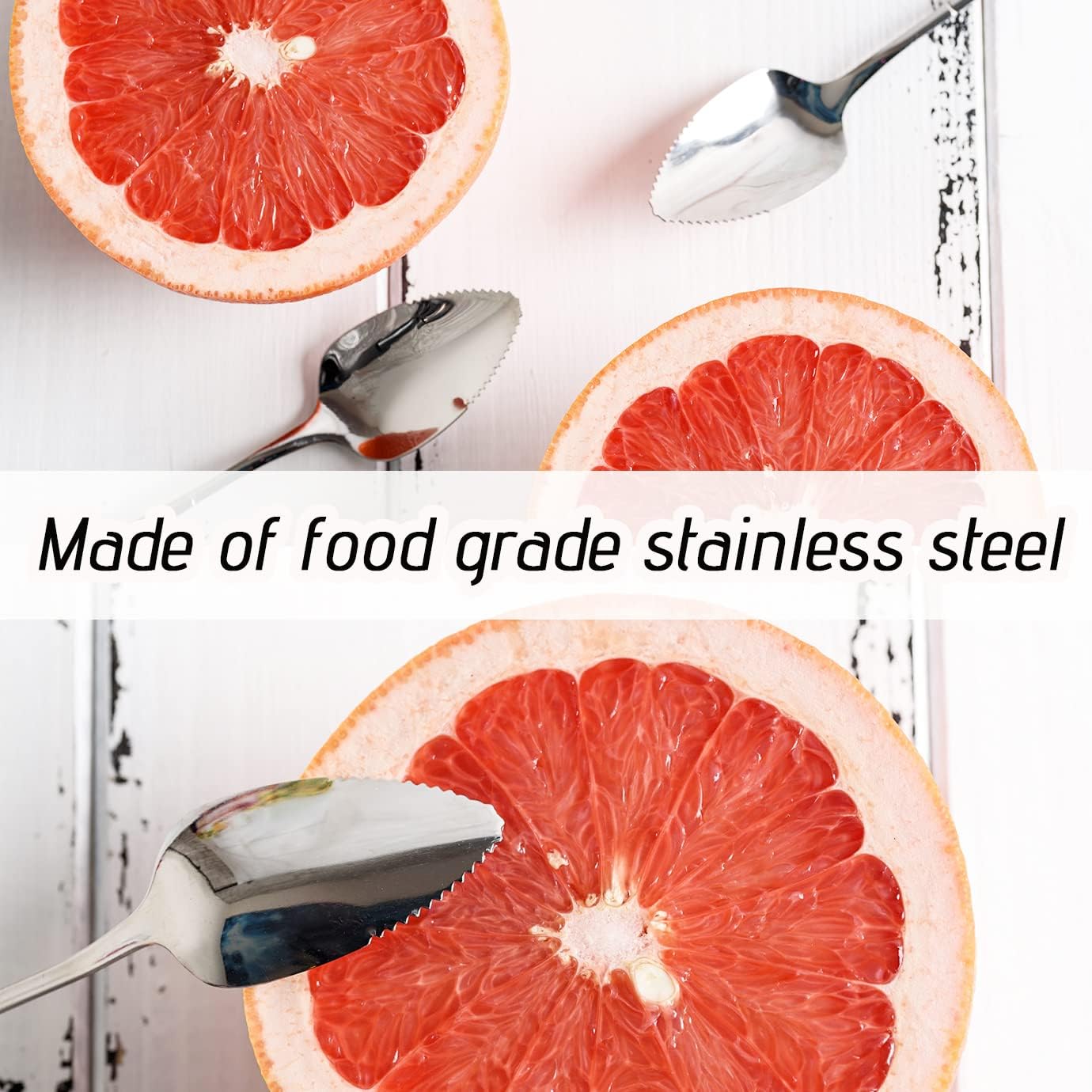 WXJ13 7 cucharas de pomelo y cuchillo de toronja, cuchara de postre de toronja de acero inoxidable, utensilios de toronja dentada, herramientas para