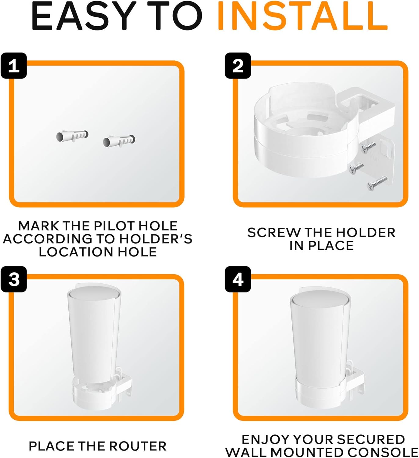 -Soporte de pared para TP-Link, Deco X90X95XE200 WiFi 6 Soporte de pared con organizador de cables, sistema WiFi de malla para el hogar, soporte de