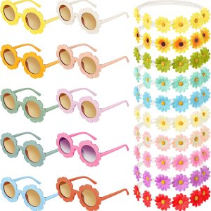 CHENGU Juego de diademas de lentes de sol con flores retro, decoraciones de fiesta hippie (estilo vivo, 20 piezas) CHENGU Juego de diademas de lentes de sol con flores retro, decoraciones de fiesta hippie (estilo vivo, 20 piezas)
