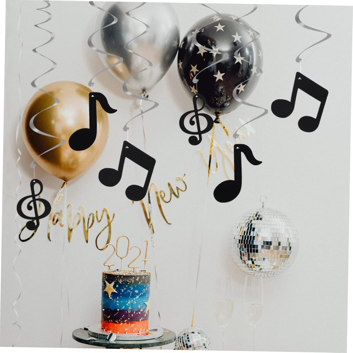 Toyvian 24 dijes musicales para decoración de tablón de anuncios, pancarta de graduación, decoraciones musicales, pancarta de fiesta musical,