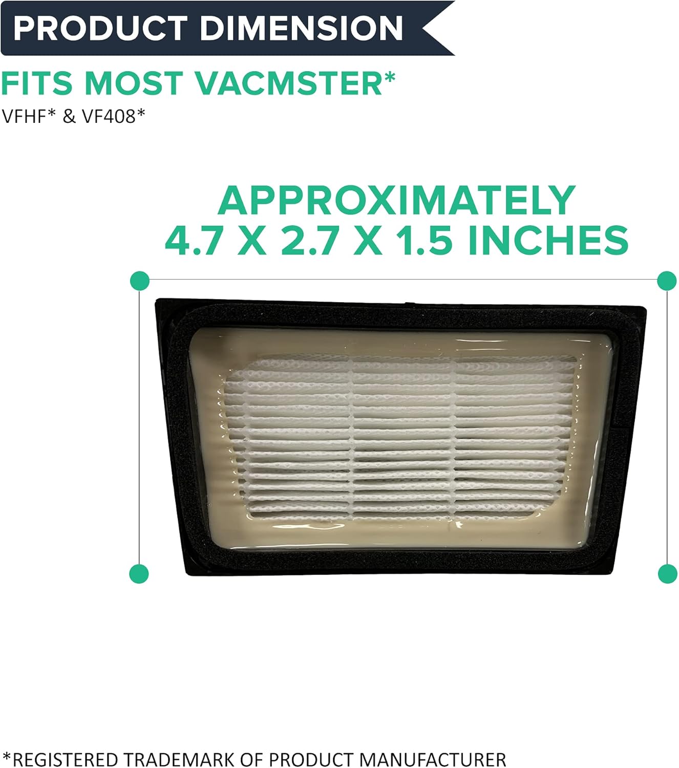 Think Crucial Filtro de vacío húmedo y seco de repuesto para Vacmaster # de pieza VFHF, compatible con el modelo VF408, paquete de 4