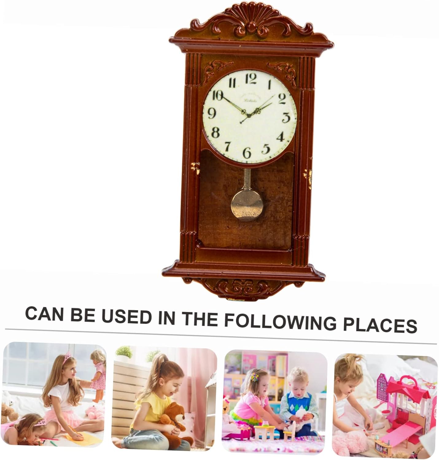Accesorios para muebles en miniatura para casa de muñecas – Casa de muñecas Reloj romano Muñecas de madera Casa de muñecas Juguete miniatura Mini