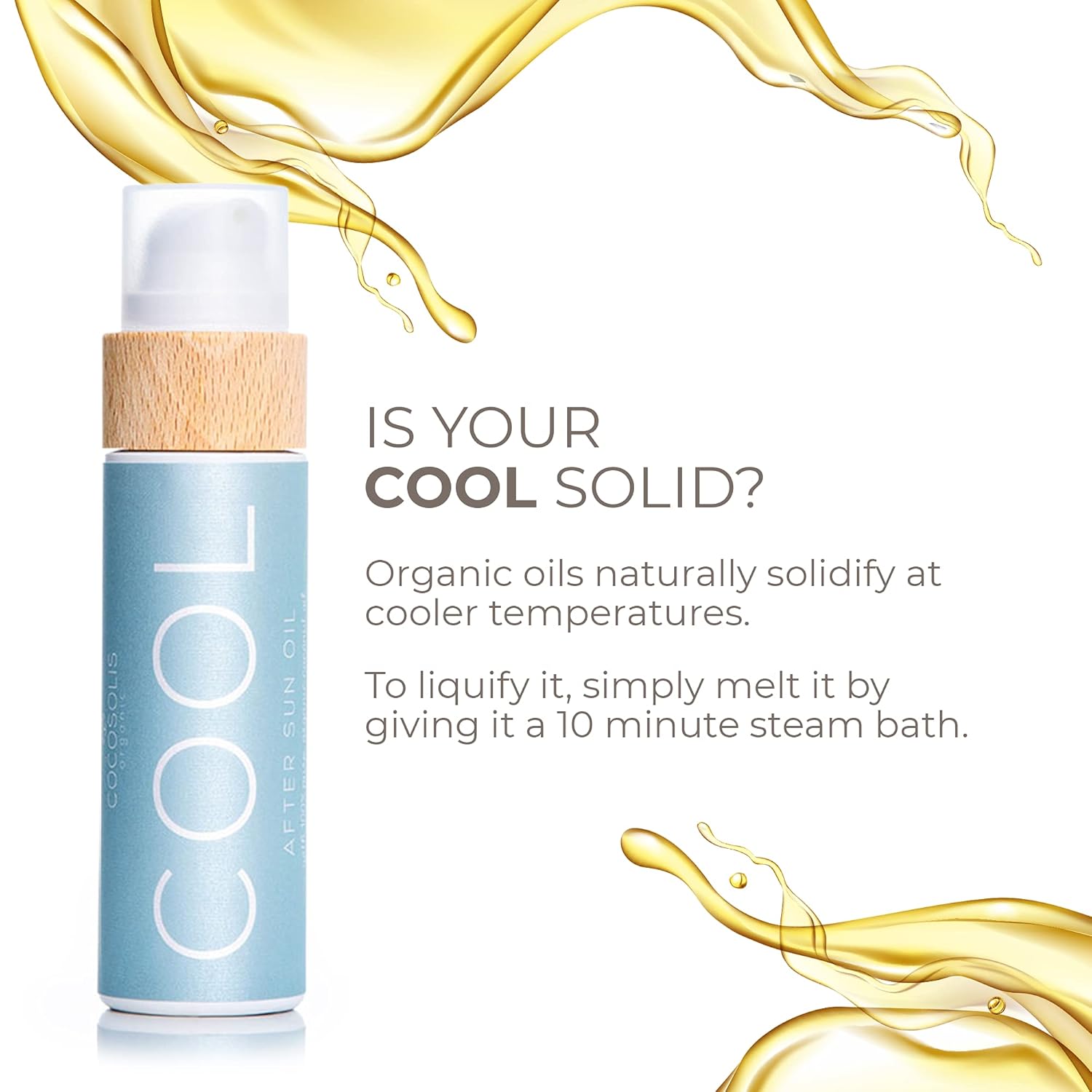 COCOSOLIS COOL After Sun Oil  Aceite orgánico para una hidratación tierna y recuperación después del sol  Hidratante, revitaliza y nutre la piel  9