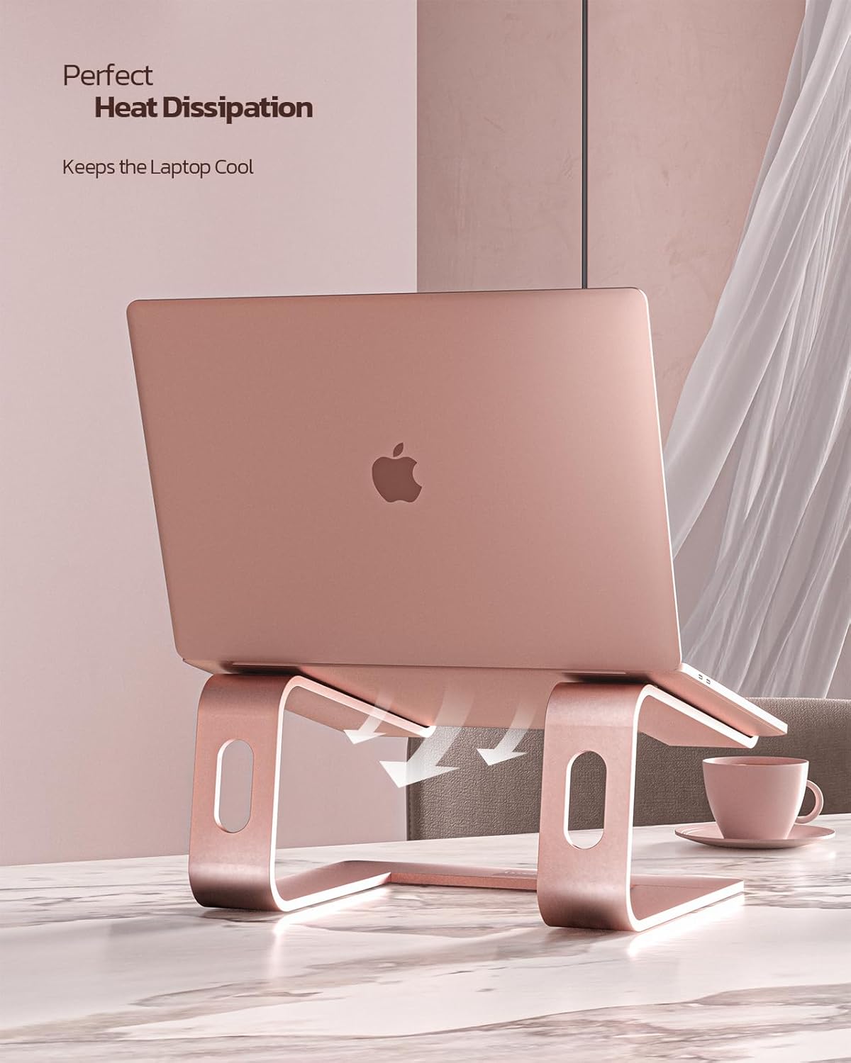 Nulaxy Soporte ergonómico de aluminio para computadora portátil, soporte desmontable para computadora portátil compatible con MacBook Air Pro, Dell