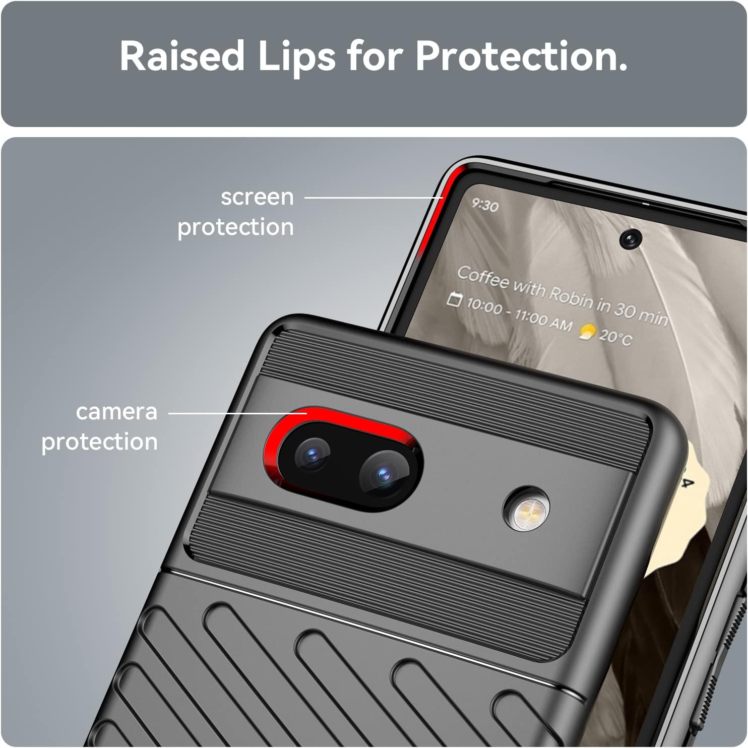 Funda para Google Pixel 7A 5G, silicona suave y delgada, fibra de carbono, antiarañazos, a prueba de golpes, flexible, de goma fina, TPU,