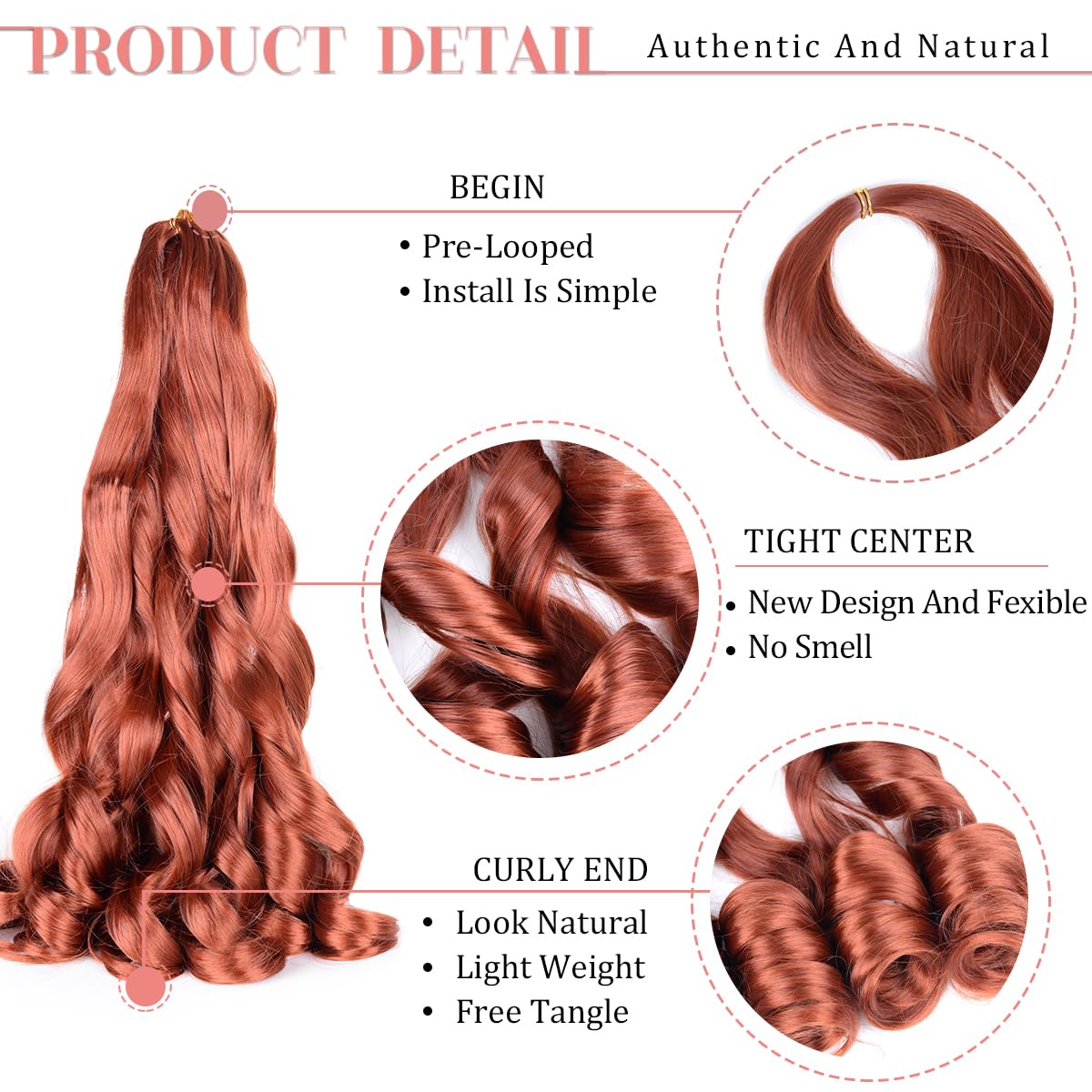 Cabello rizado francés trenzado, paquete de 8 unidades, suelto, ondulado, preestirado, sintético 350# en espiral rizado de ganchillo de 16 pulgadas,