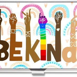 Swooflia Estuche de metal para tarjetas de visita para mujeres y hombres, Difícil ser amable, Estética Swooflia Estuche de metal para tarjetas de visita para mujeres y hombres, Difícil ser amable, Estética