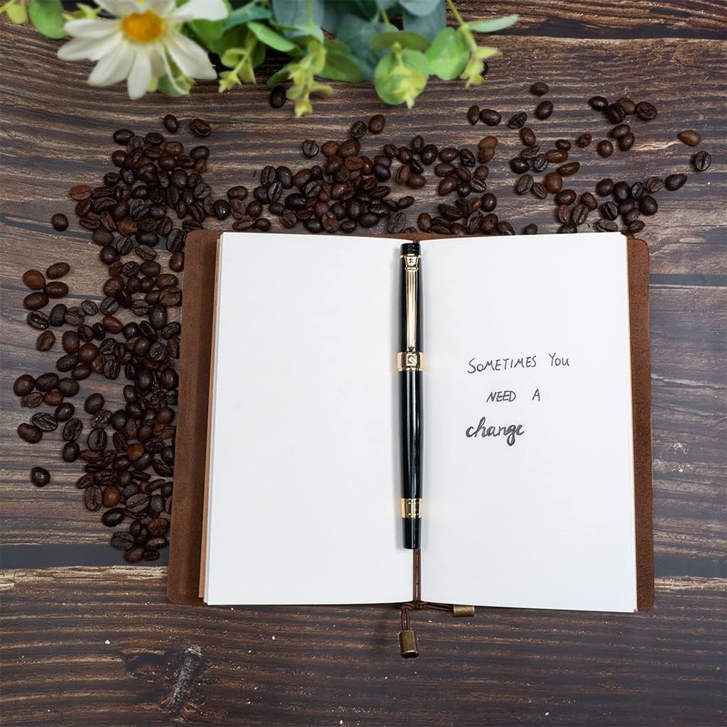 Keyzor Bolígrafo de lujo laca negra con ribete de oro real de 24 quilates Schmidt bolígrafo de primera calidad bolígrafo negro ejecutivo caja de - Imagen 10