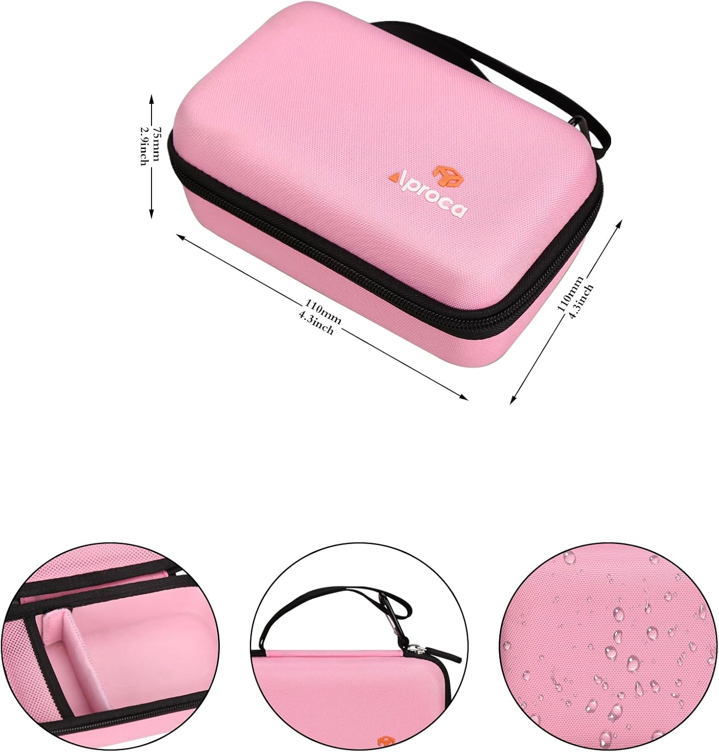 Aproca Funda protectora de almacenamiento de viaje duro rosa, para cámara de impresión instantánea ESOXOFFORE y accesorios