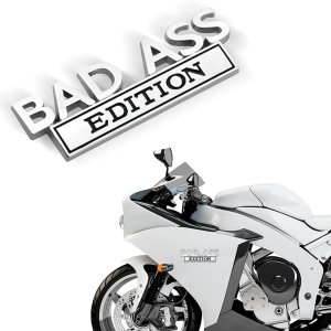 ZBGUN Pack-1 Car Trunk Decal, 3.93″ x 1.33″ Bad Ass Edition Metal Anti-Scratch Anti-Rust Personalized Badge Decoration, Car Body Front Grille ZBGUN Pack-1 Car Trunk Decal, 3.93″ x 1.33″ Bad Ass Edition Metal Anti-Scratch Anti-Rust Personalized Badge Decoration, Car Body Front Grille