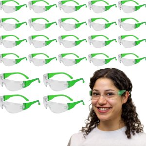 SAFE HANDLER BISON LIFE – Paquete de 24 pares de gafas de seguridad con patillas verdes con lente transparente, ANSI Z87, resistentes a impactos y SAFE HANDLER BISON LIFE – Paquete de 24 pares de gafas de seguridad con patillas verdes con lente transparente, ANSI Z87, resistentes a impactos y
