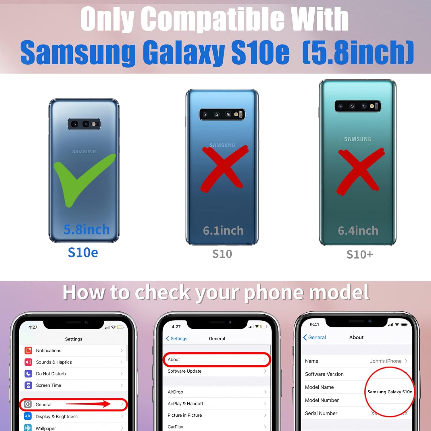 Toycamp Funda para Samsung Galaxy S10E, bonito y divertido diseño de esqueleto de calavera para mujeres, niñas, niños y adolescentes para Galaxy